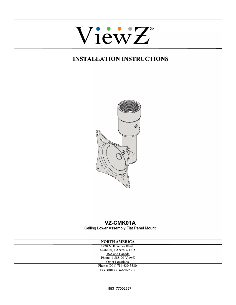Page n°1 - Manuel utilisateur ViewZ VZ-17RTLD