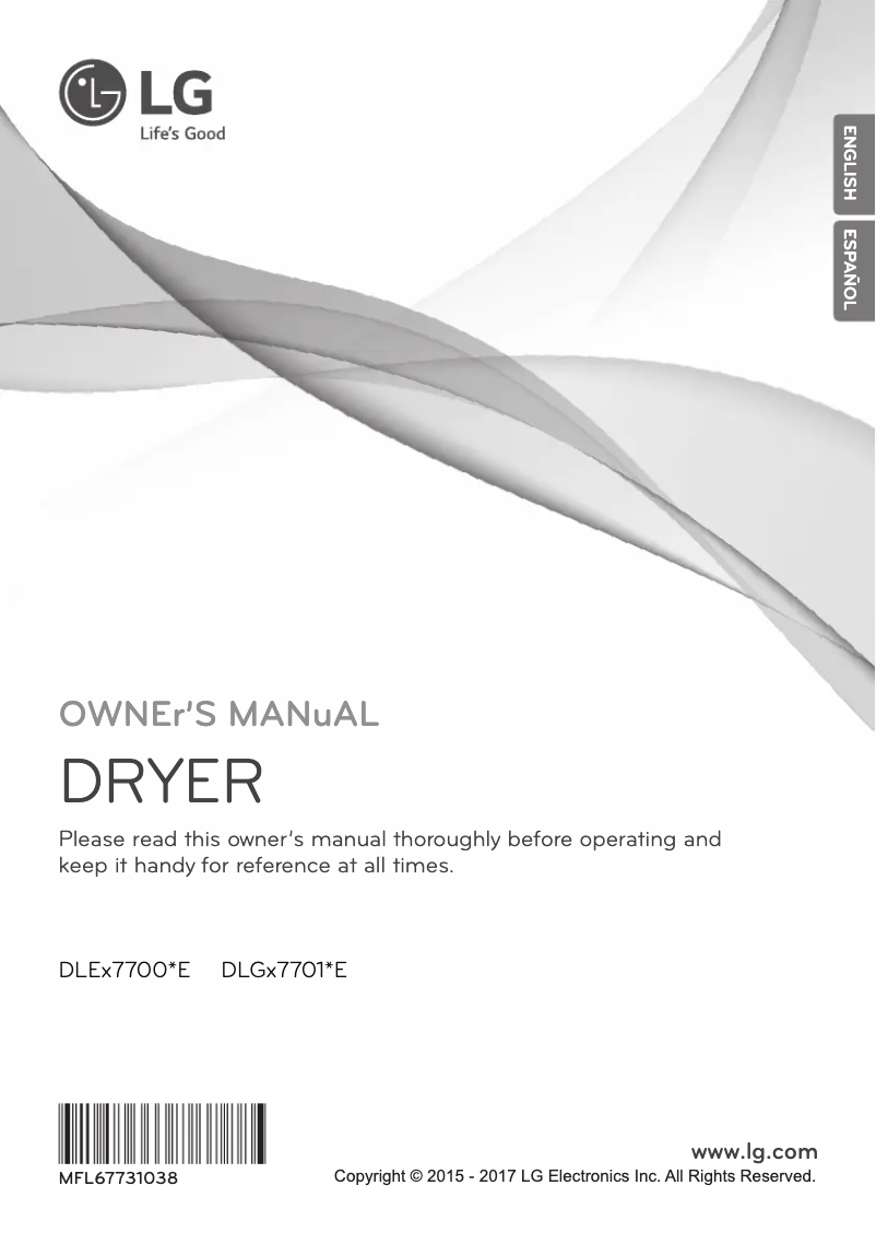 Page n°1 - Manuel utilisateur LG DLGX7701KE