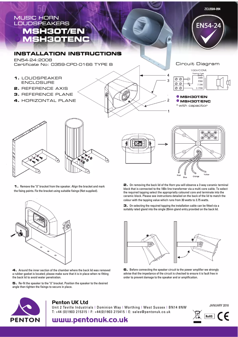 Página 1 del manual Manual de usuario Penton MSH30T/EN