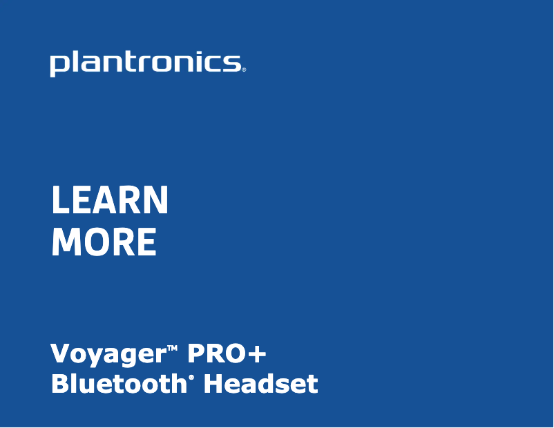Page n°1 - Manuel utilisateur Plantronics Voyager PRO+