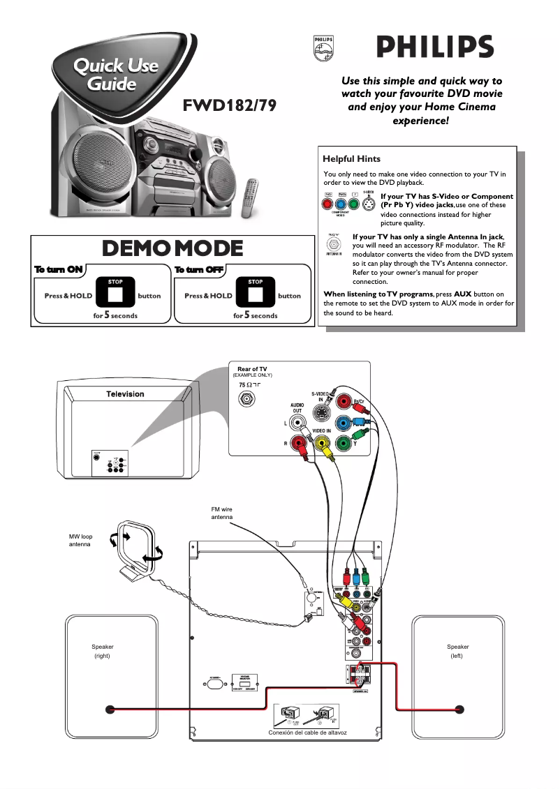 Page 1 de la notice Guide de démarrage rapide Philips FWD182