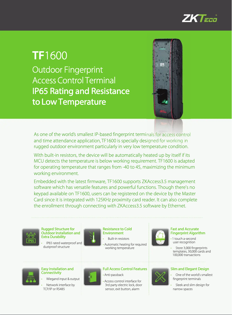 Image de la première page du manuel de l'appareil TF1600