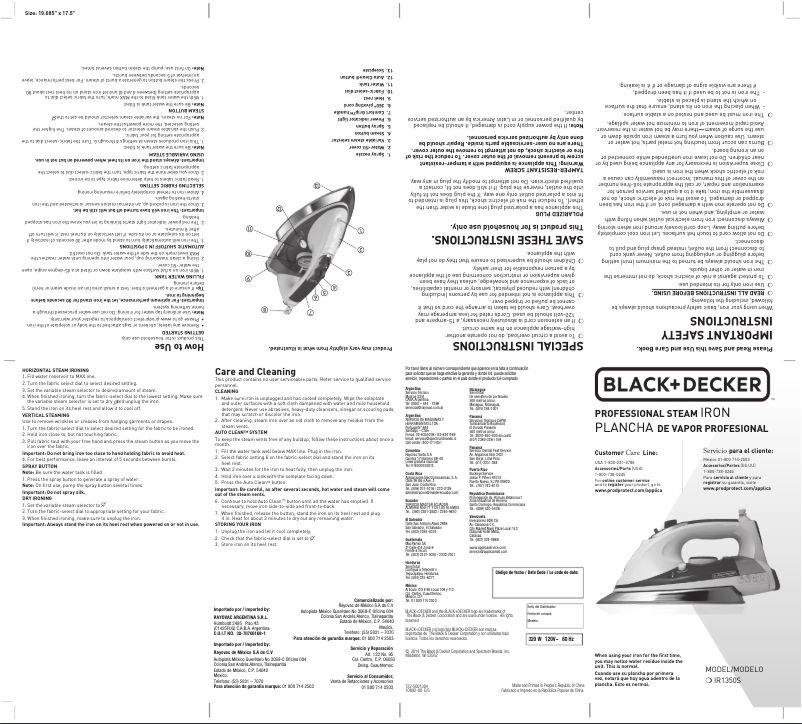 Page n°1 - Manuel utilisateur Black & Decker IR1350S