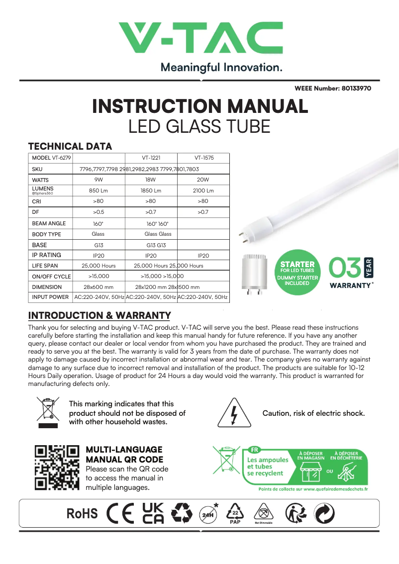 Image de la première page du manuel de l'appareil VT-1575