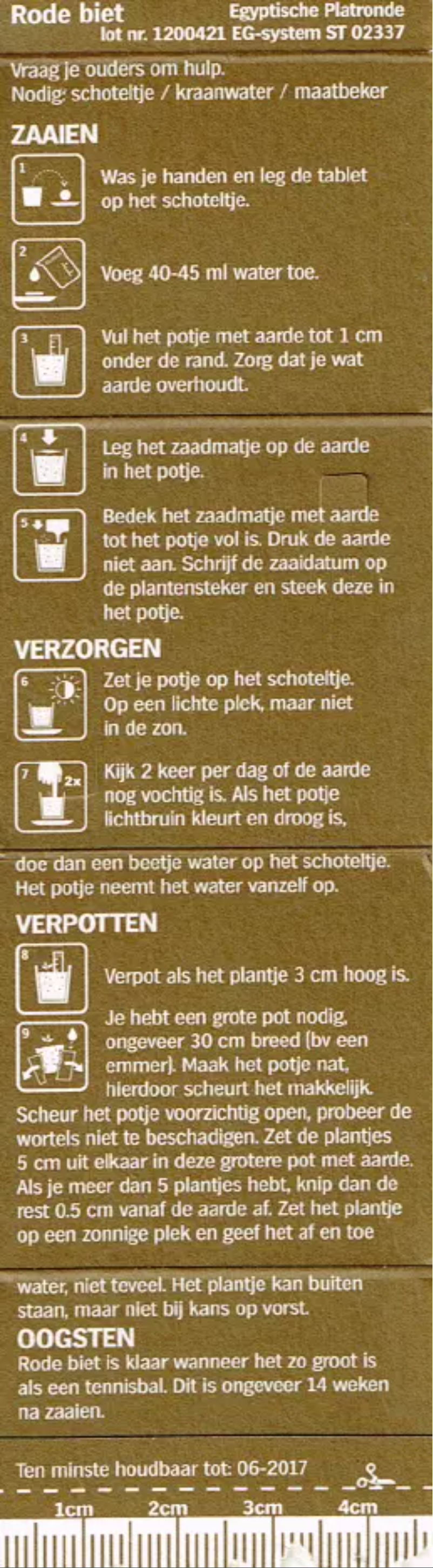 Page n°1 - Manuel utilisateur Albert Heijn Moestuintje Rode Biet