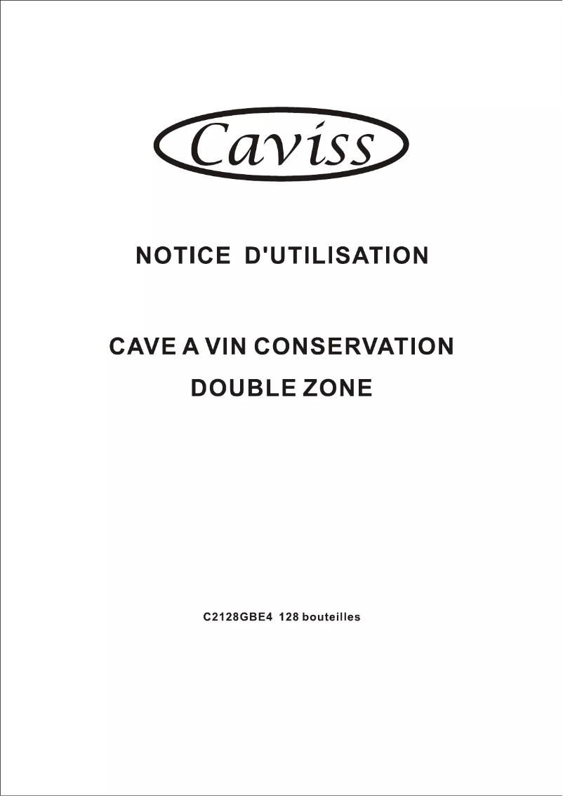 Page 1 de la notice Manuel utilisateur Caviss C2128GBE4