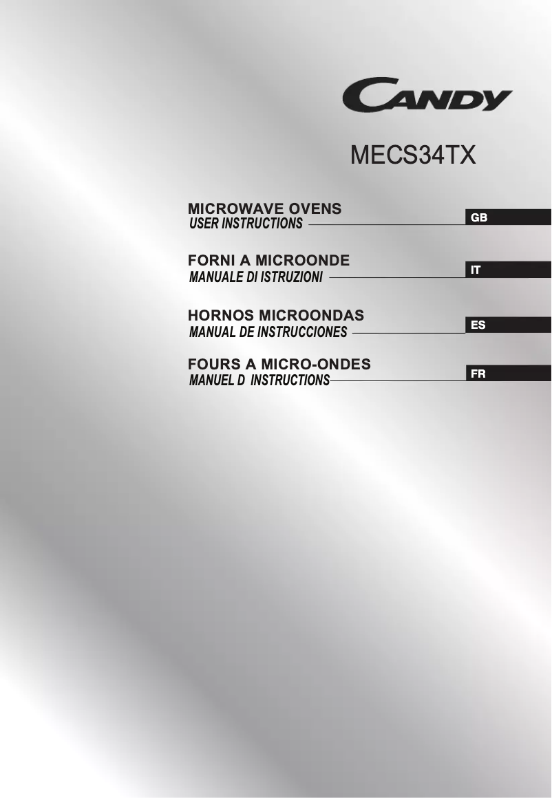 Page n°1 - Manuel utilisateur Candy MECS34TX