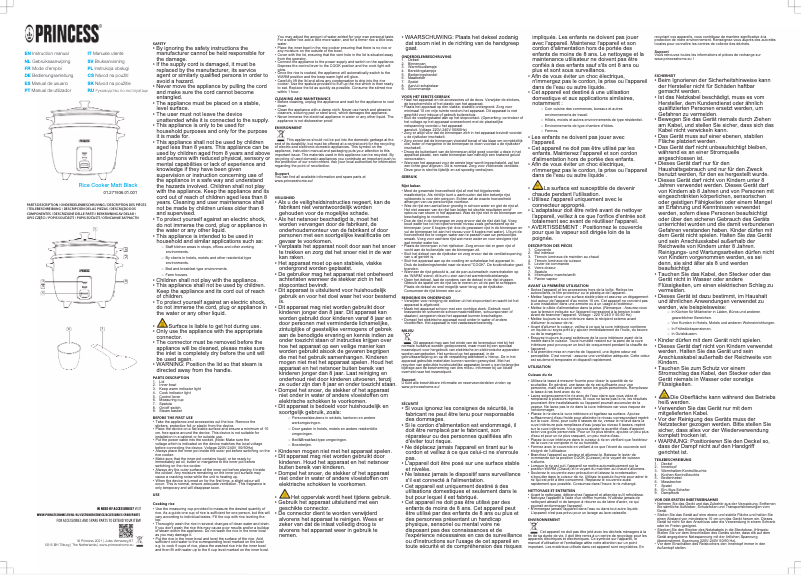 Page 1 de la notice Manuel utilisateur Princess 271936