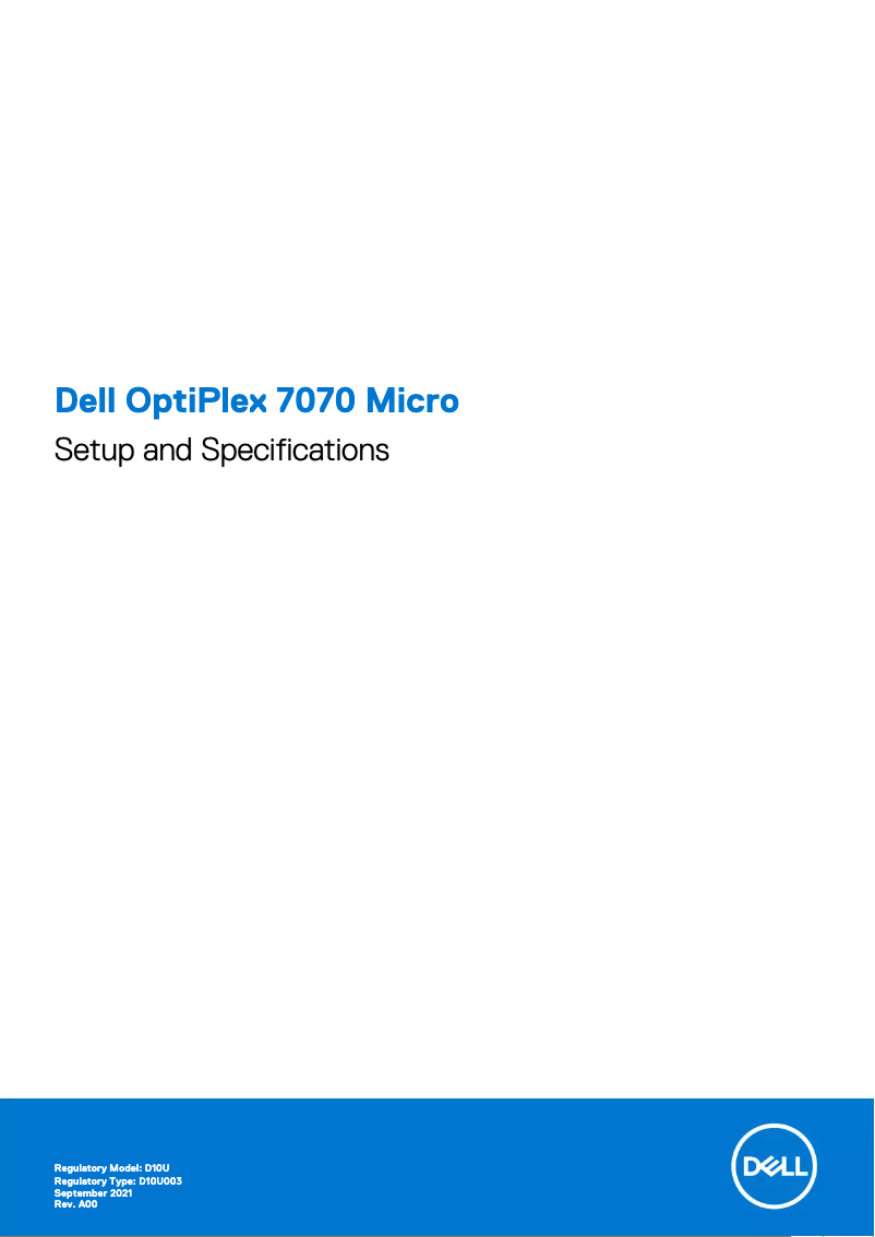 Image de la première page du manuel de l'appareil OptiPlex 7070 Micro