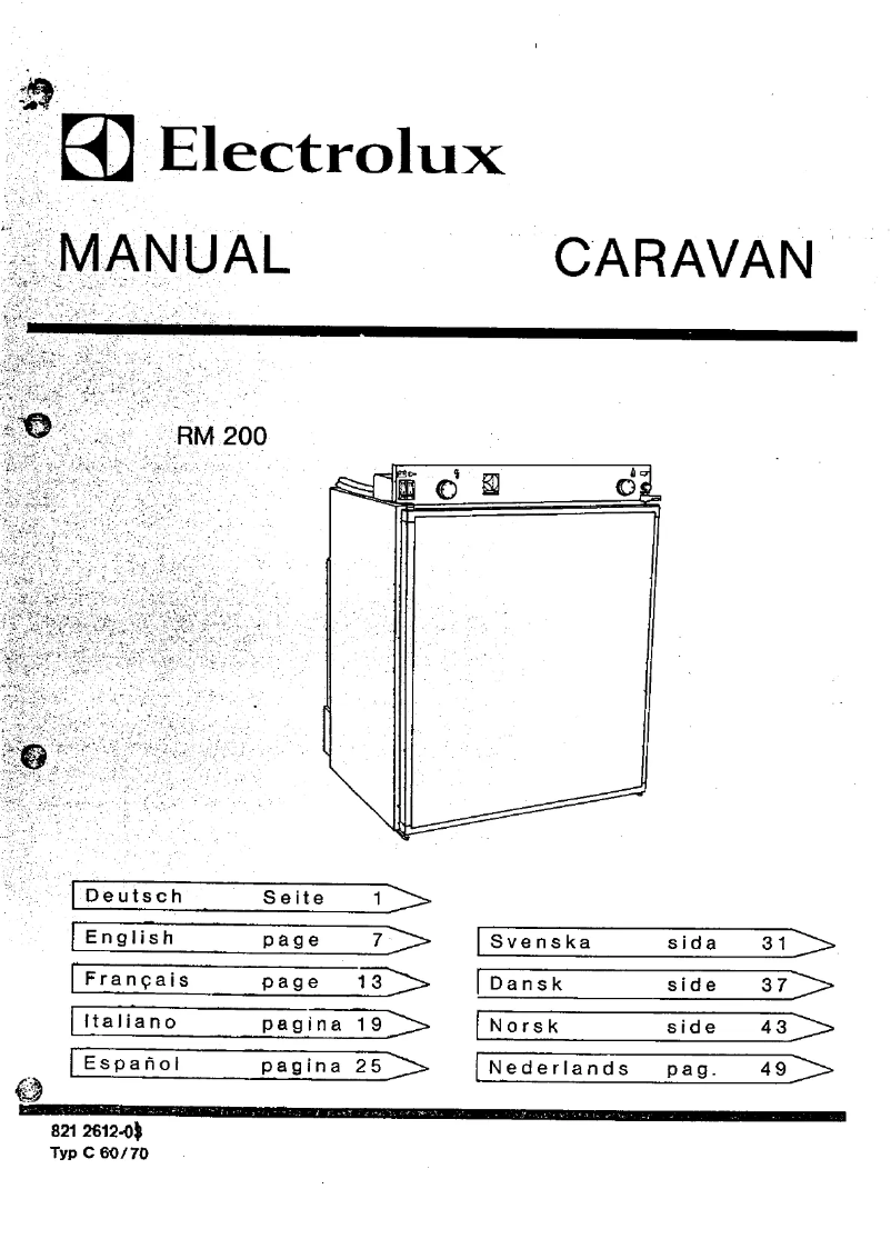 Page 1 de la notice Manuel utilisateur Electrolux RM200B