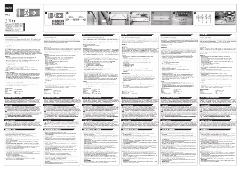 Page 1 de la notice Manuel utilisateur Elro NV52
