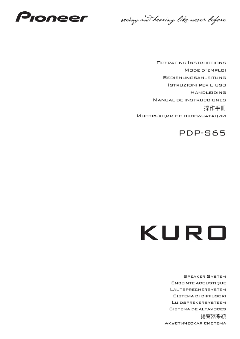 Page n°1 - Manuel utilisateur Pioneer PDP-S65