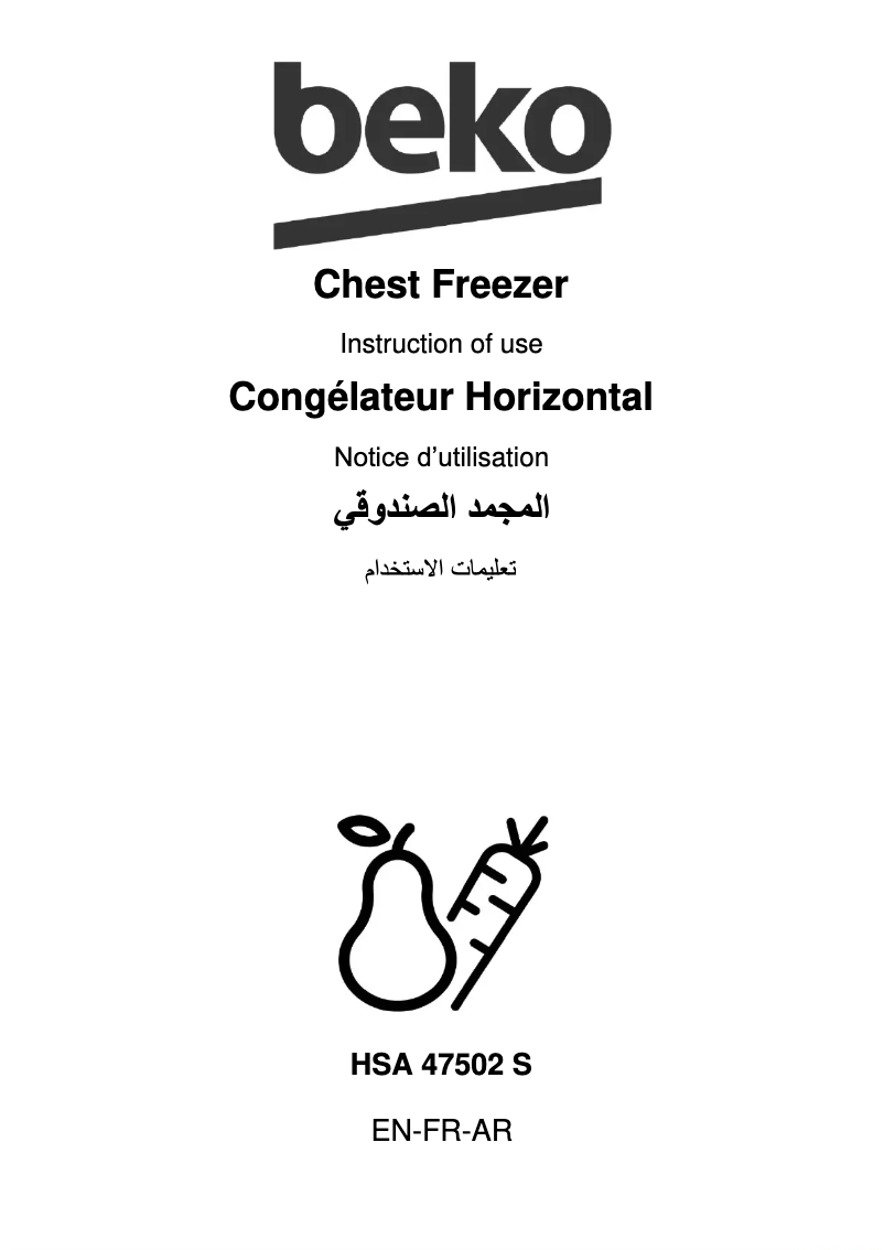 Page n°1 - Manuel utilisateur Beko HSA 47502 S