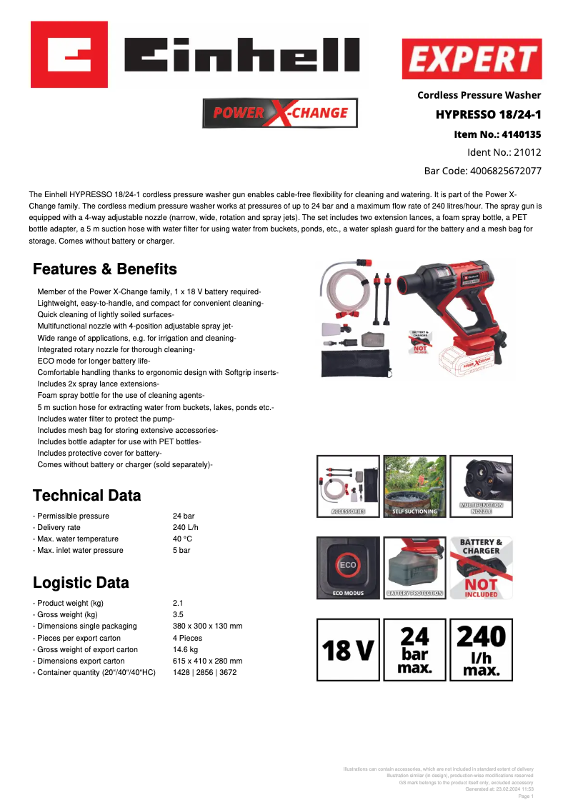 Image de la première page du manuel de l'appareil HYPRESSO 18/24-1