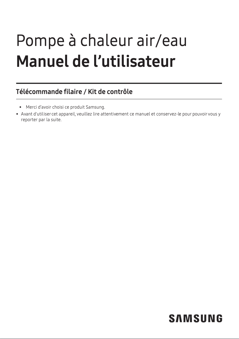 Page 1 de la notice Manuel utilisateur Samsung MIM-E03EN