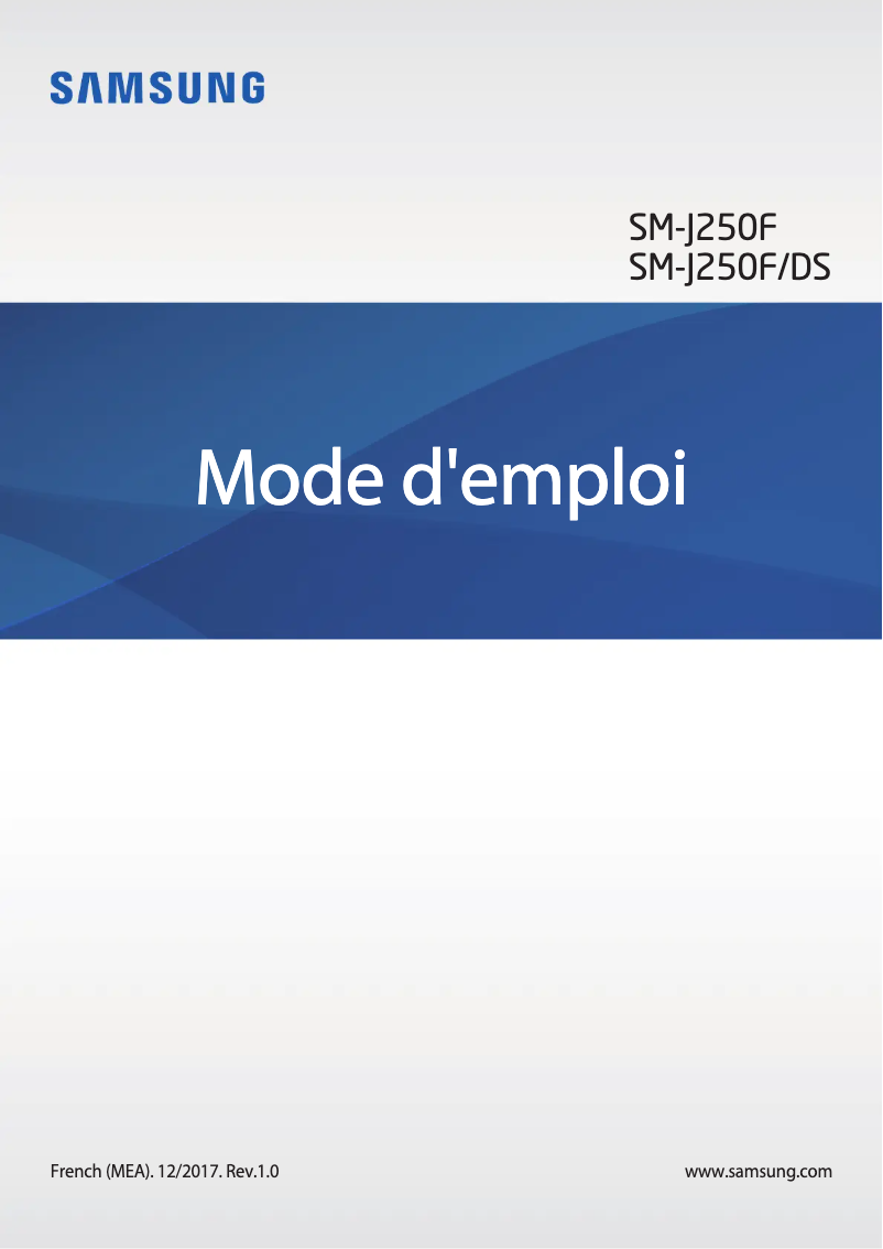 Image de la première page du manuel de l'appareil Galaxy J2