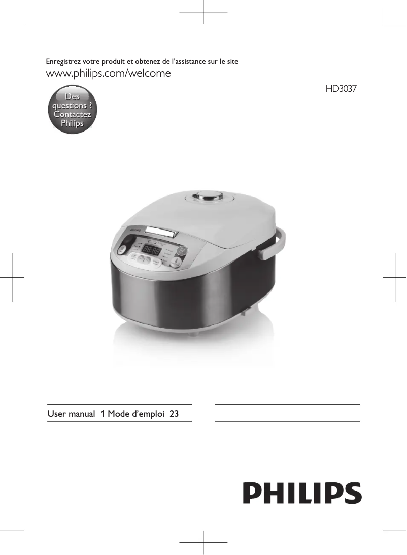 Página 1 del manual Manual de usuario Philips Viva Collection HD3037