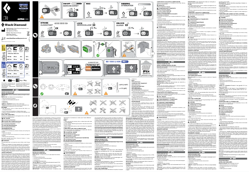 Page n°1 - Manuel utilisateur Black Diamond Astro 300