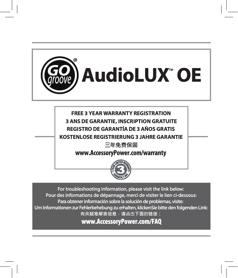 Image de la première page du manuel de l'appareil AudioLUX OE