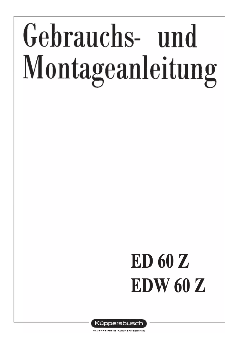 Image de la première page du manuel de l'appareil EDW 60Z