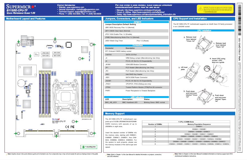 Image de la première page du manuel de l'appareil B11SRE-CPU-TF