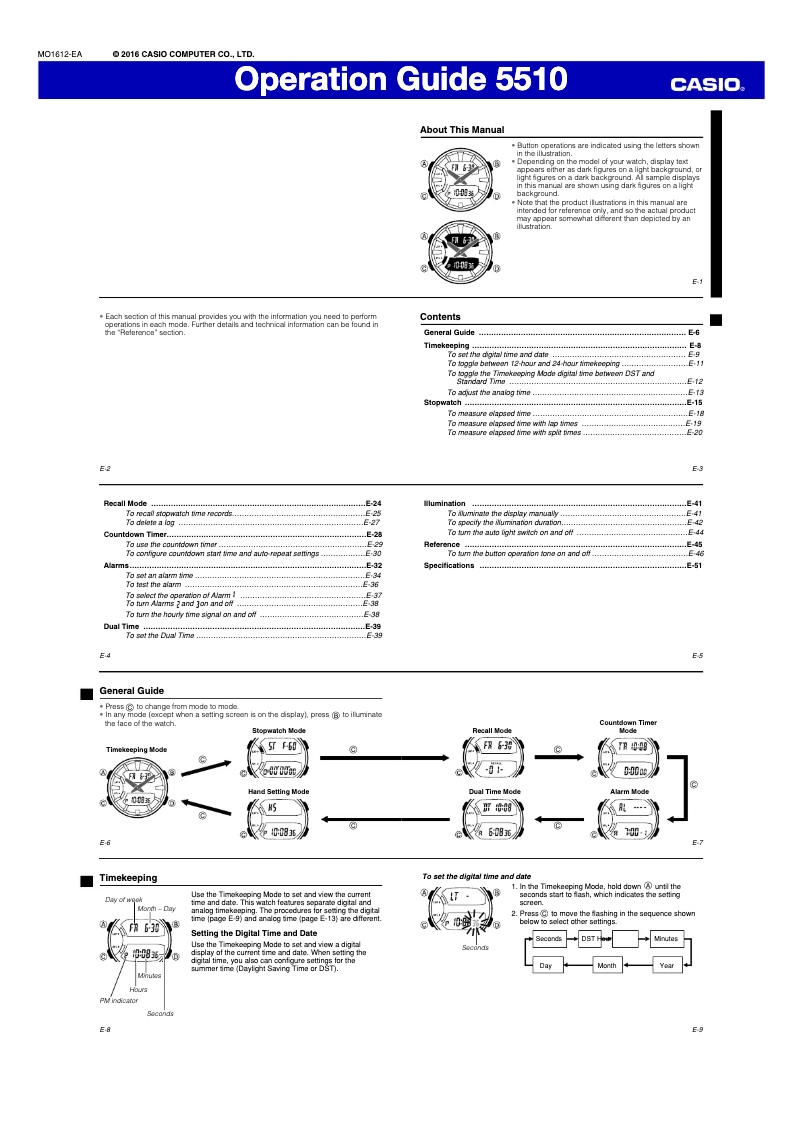 Page n°1 - Manuel utilisateur Casio Baby-G BGA-240BC-4AER