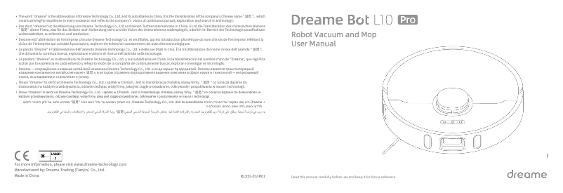 Page n°1 - Manuel utilisateur Dreame Bot L10 Pro