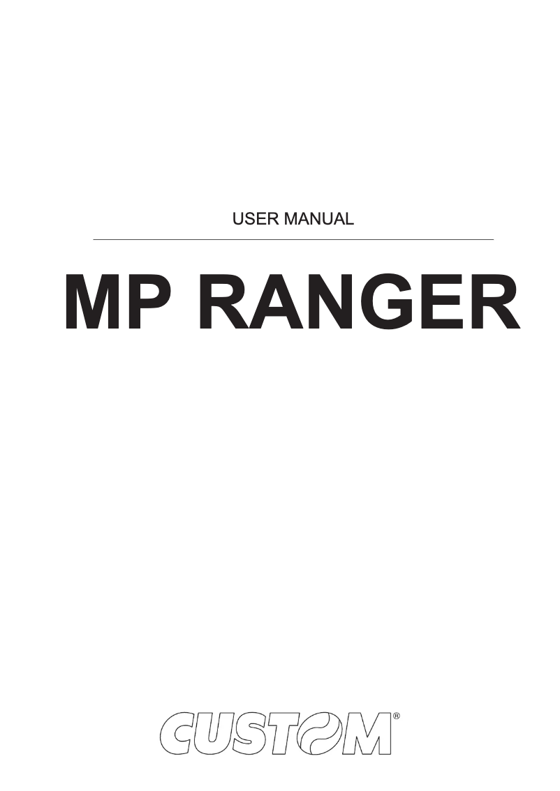 Page n°1 - Manuel utilisateur CUSTOM MP RANGER