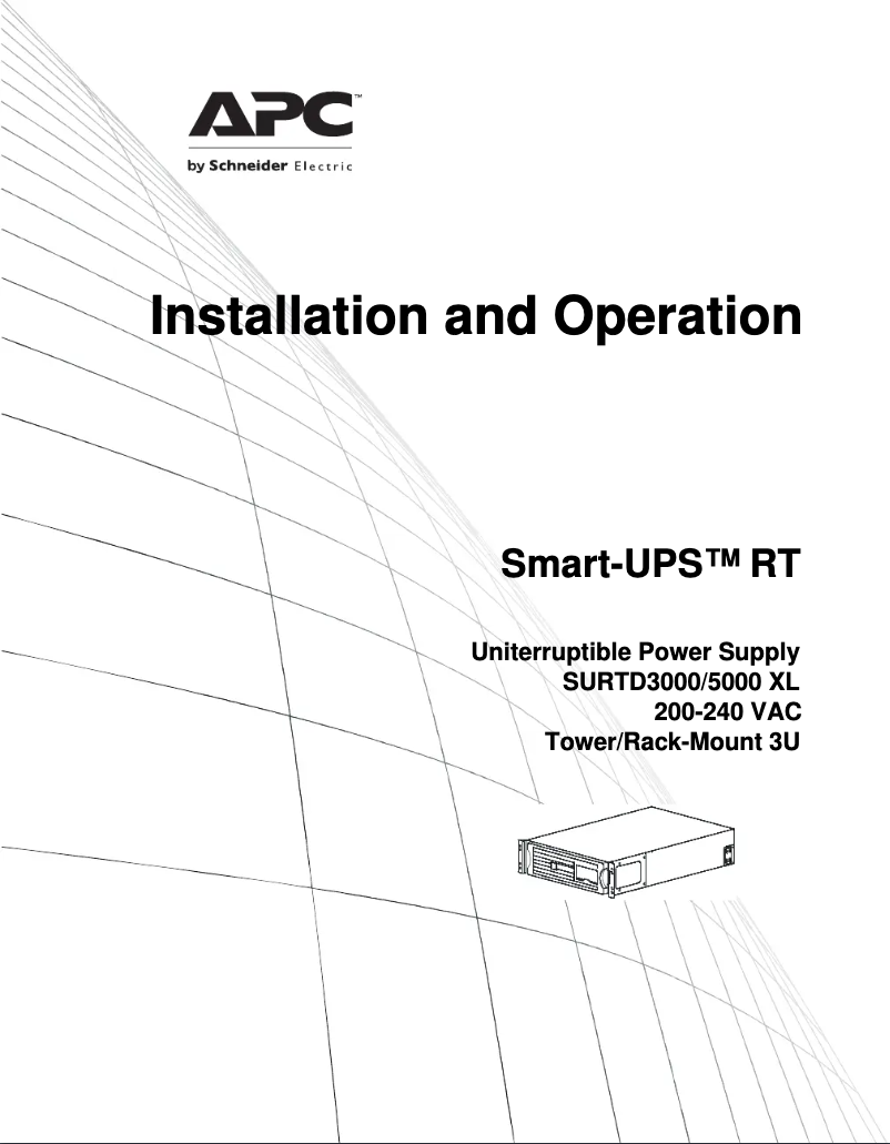 Page 1 de la notice Manuel utilisateur APC SURTD3000XLI-BNDL