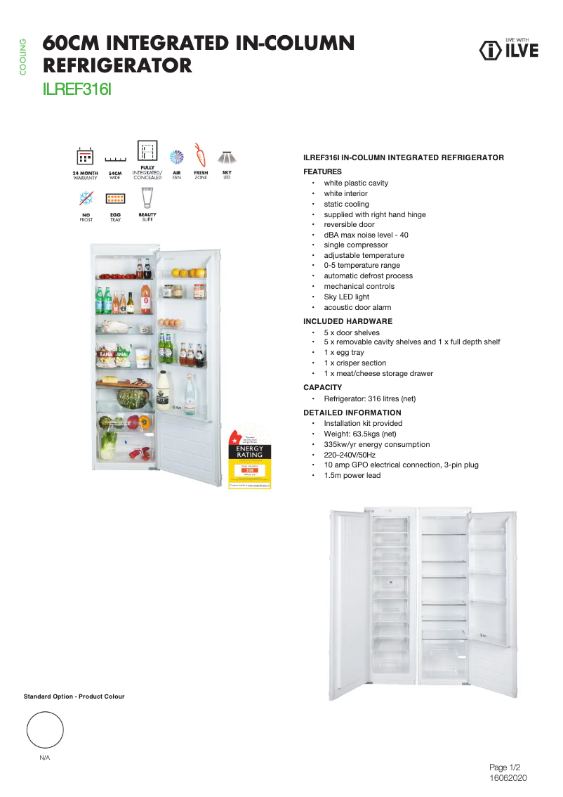 Image de la première page du manuel de l'appareil ILREF316I