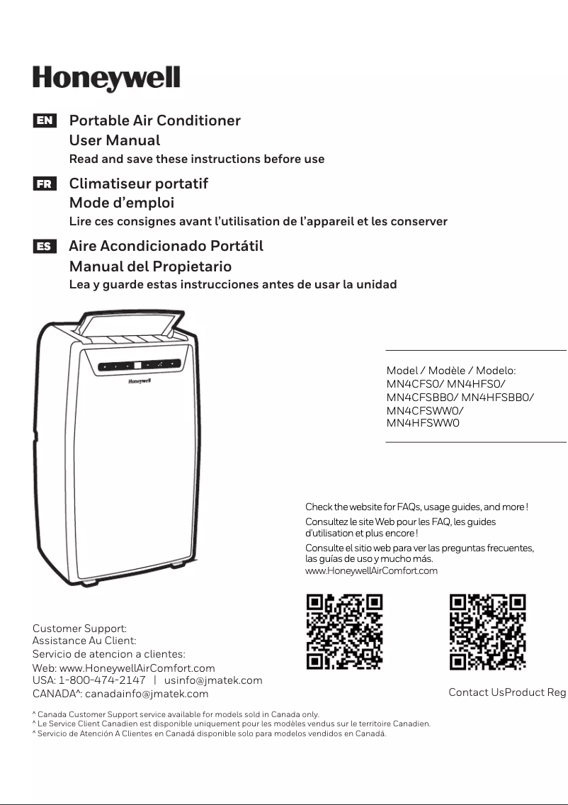 Page 1 de la notice Manuel utilisateur Honeywell MN4CFS0