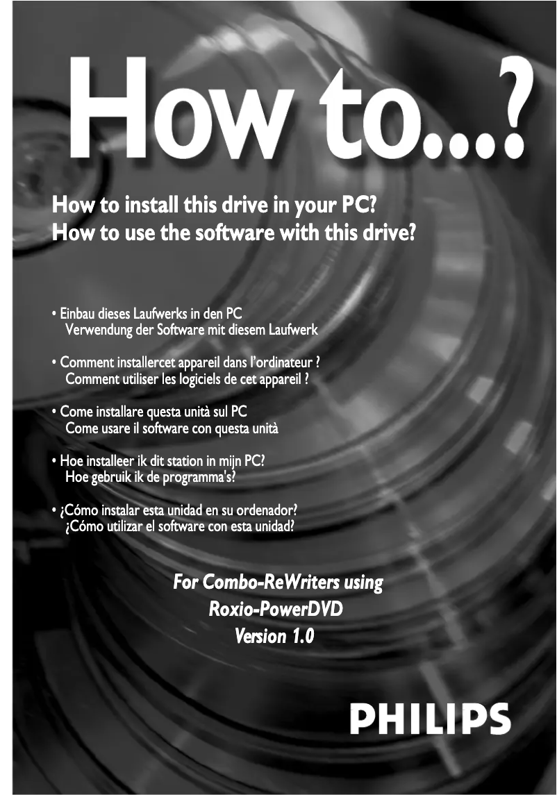 Page n°1 - Manuel utilisateur Philips RWDV3210