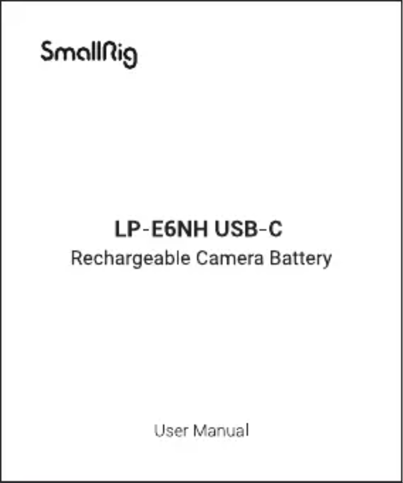 Page 1 de la notice Manuel utilisateur SmallRig LP-E6NH