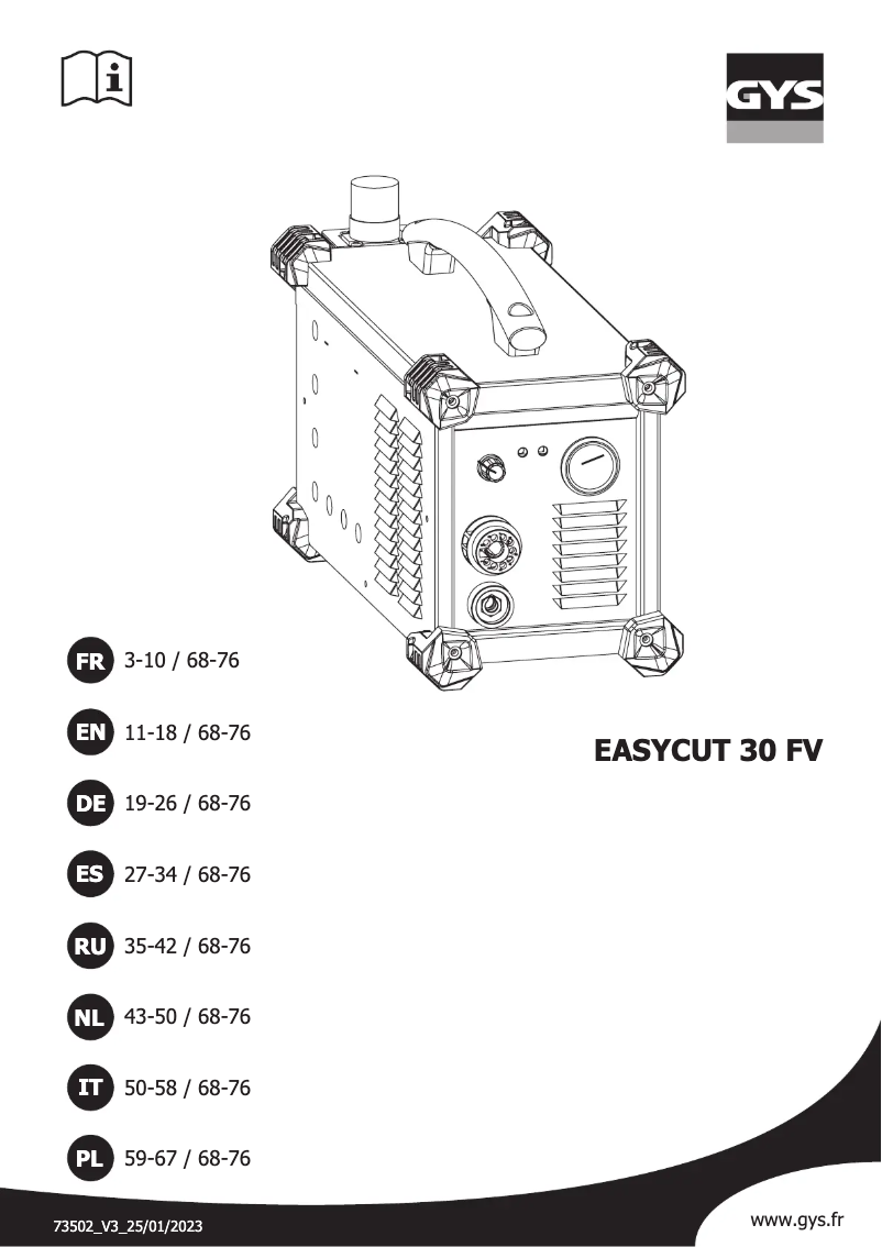 First page image of the manual for Easycut 30 FV