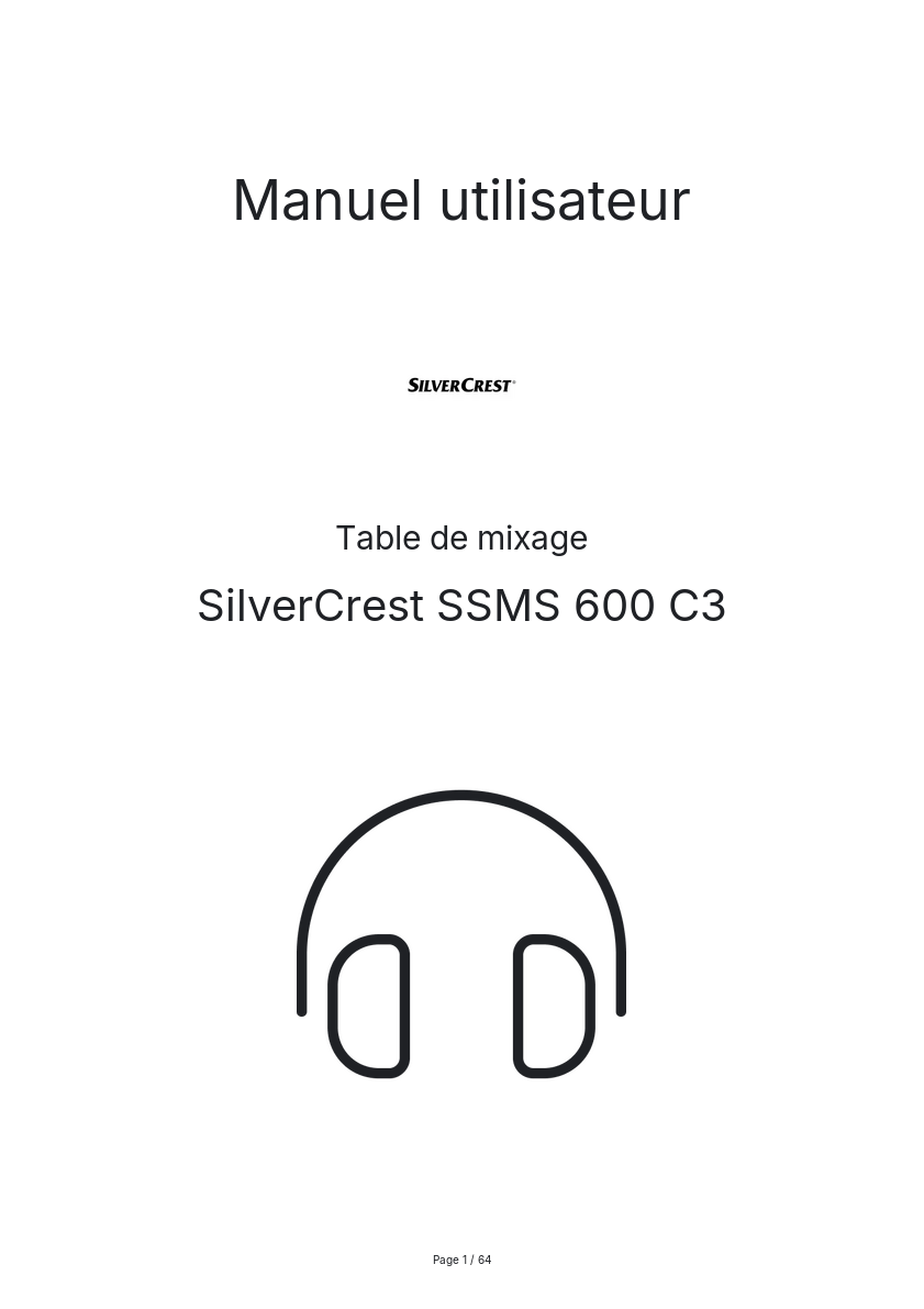 Image de la première page du manuel de l'appareil SSMS 600 C3