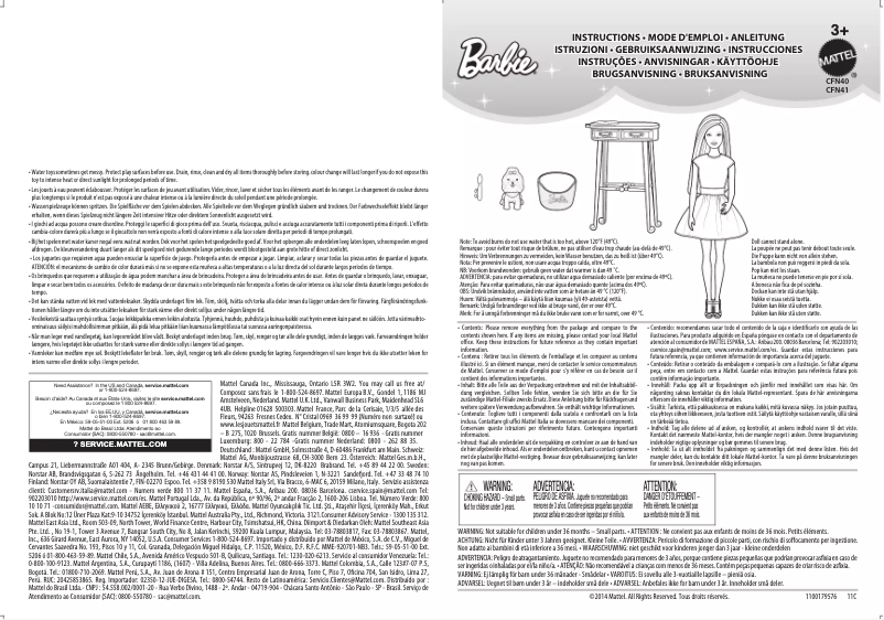 Página 1 del manual Manual de usuario Mattel Barbie Color Me Cute Puppy Play Set