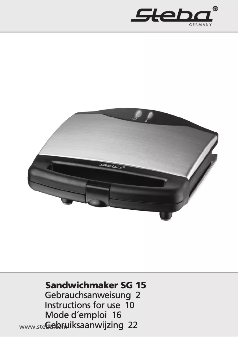 Page n°1 - Manuel utilisateur Steba SG 15