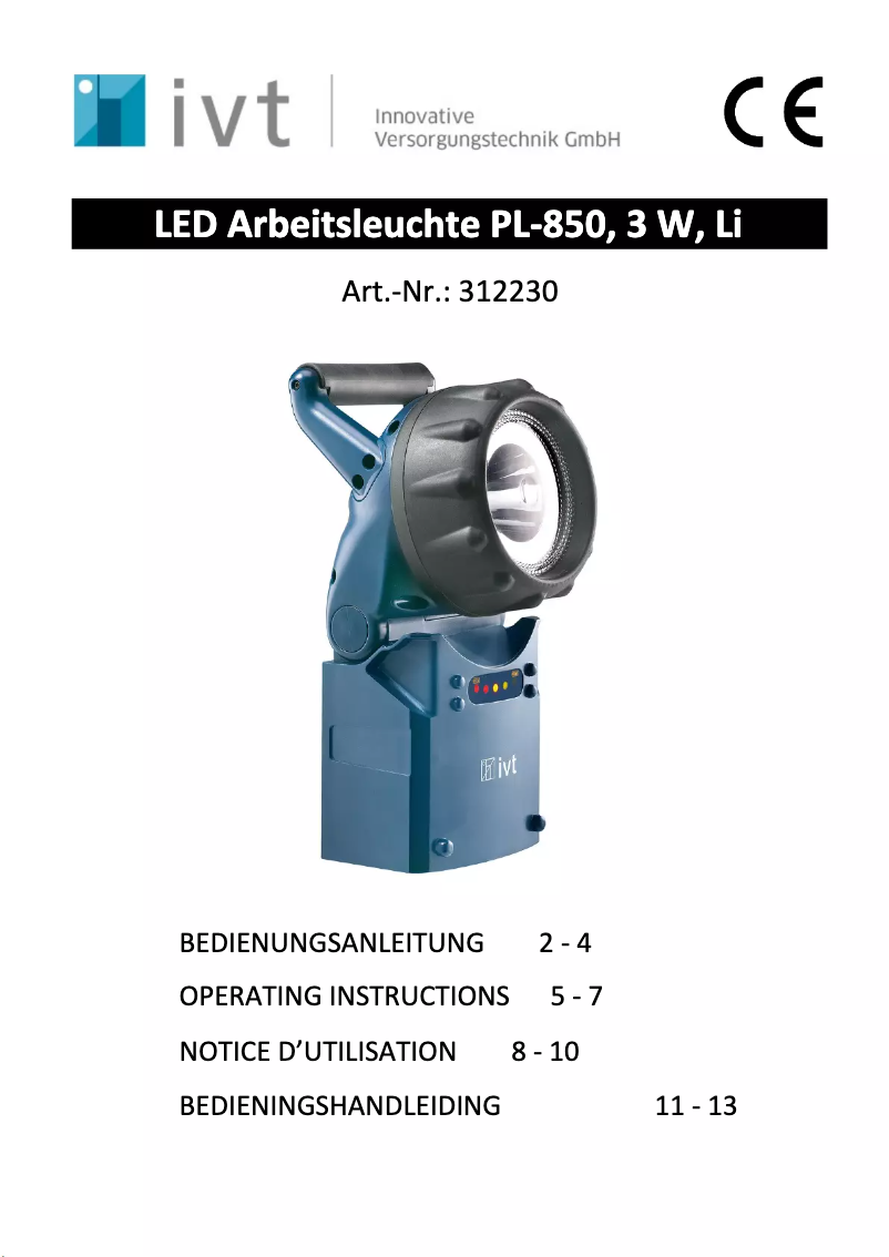 Page n°1 - Manuel utilisateur IVT PL-850