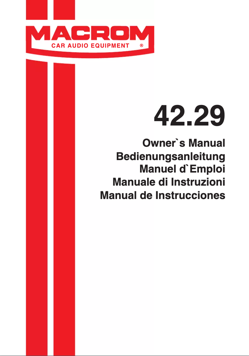 Página 1 del manual Manual de usuario Macrom 42.29