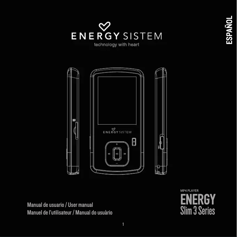 Page 1 de la notice Manuel utilisateur Energy Sistem Energy MP4 Slim 3