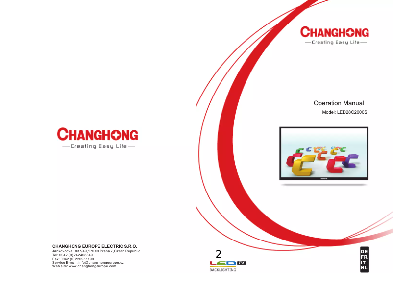 Page n°1 - Manuel utilisateur Changhong LED28C2000S