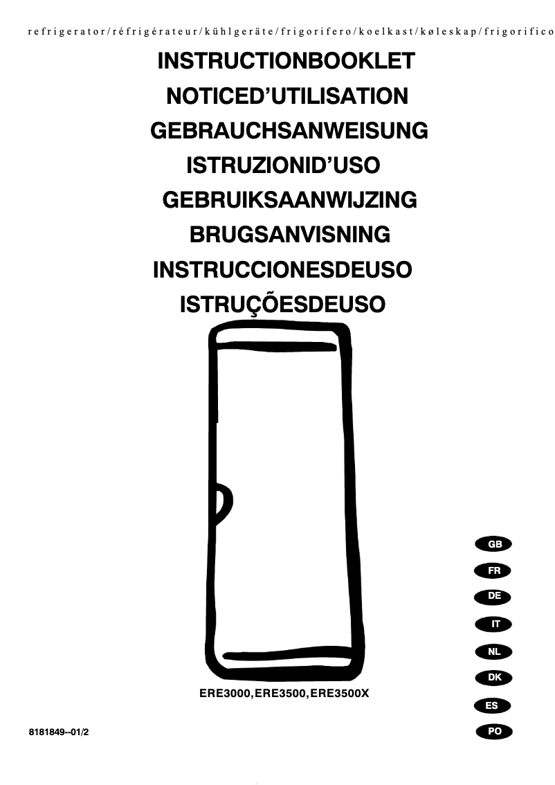 Image de la première page du manuel de l'appareil ERE 3000