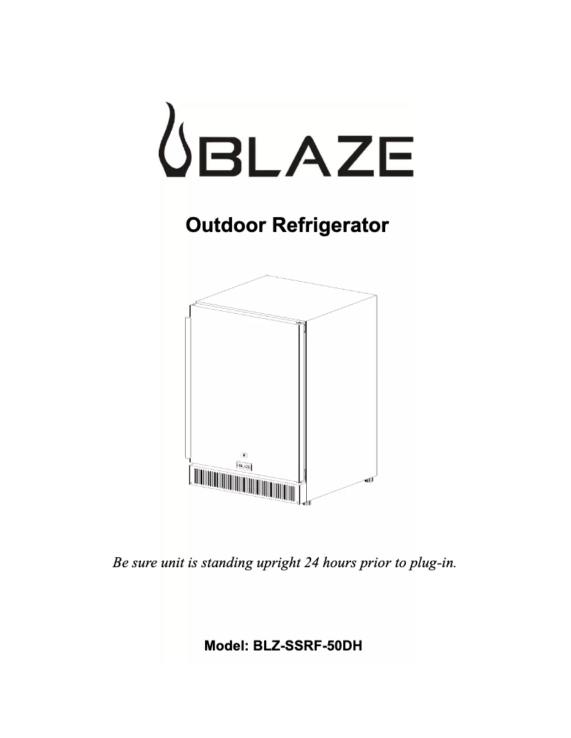 Page n°1 - Manuel d'utilisation et d'entretien Blaze BLZ-SSRF50DH