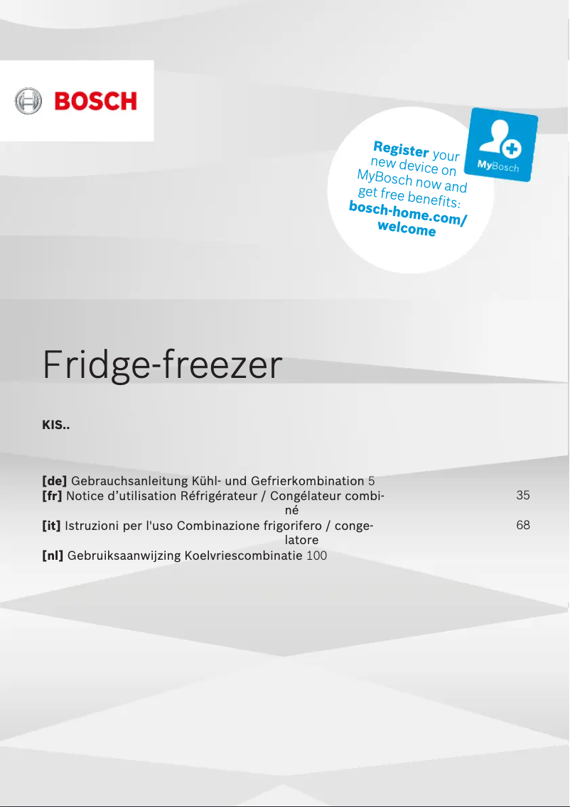 Page n°1 - Manuel utilisateur Bosch KIS86SDE0