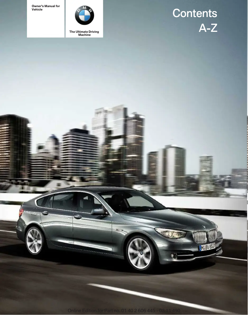 Image de la première page du manuel de l'appareil 550i xDrive Gran Turismo (2011)
