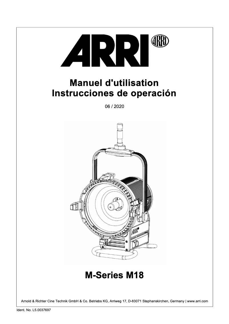 Page 1 de la notice Manuel utilisateur ARRI M18