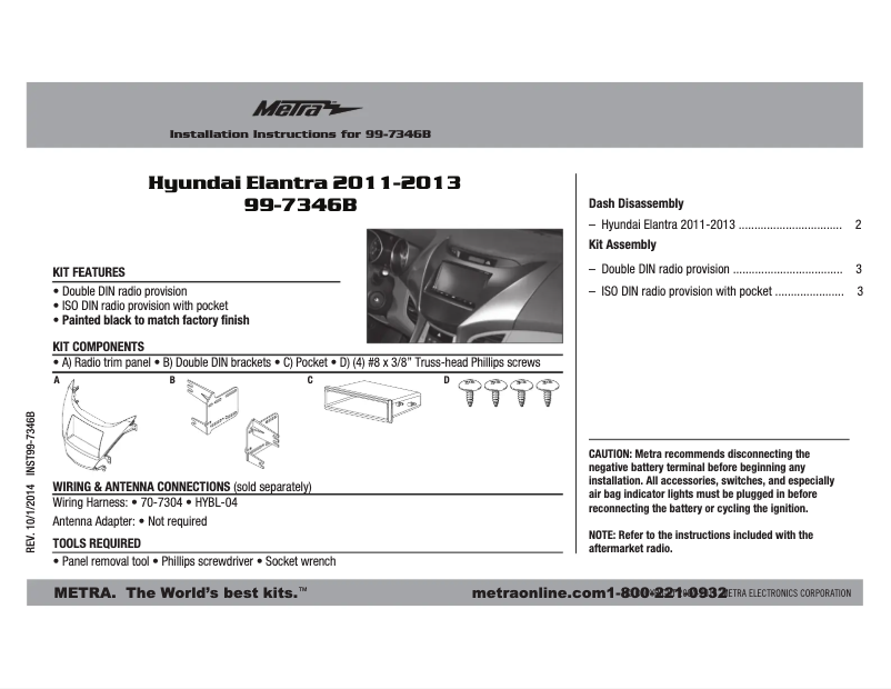 Image de la première page du manuel de l'appareil 99-7346B