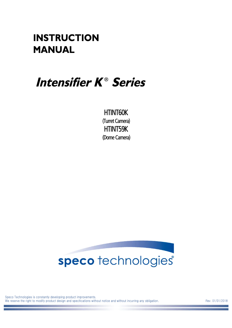 Page 1 de la notice Manuel utilisateur Speco Technologies HTINT59K