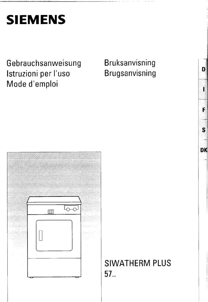 Page n°1 - Manuel utilisateur Siemens Siwatherm Plus 5703