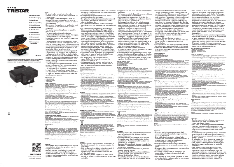 Image de la première page du manuel de l'appareil WF-1165